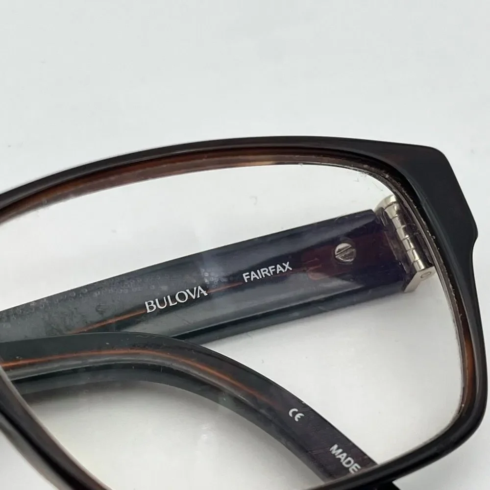 Bulova Eyeglasses Frames FAIRFAX BROWN DEMI Tortoise Rectangular 54-14-140